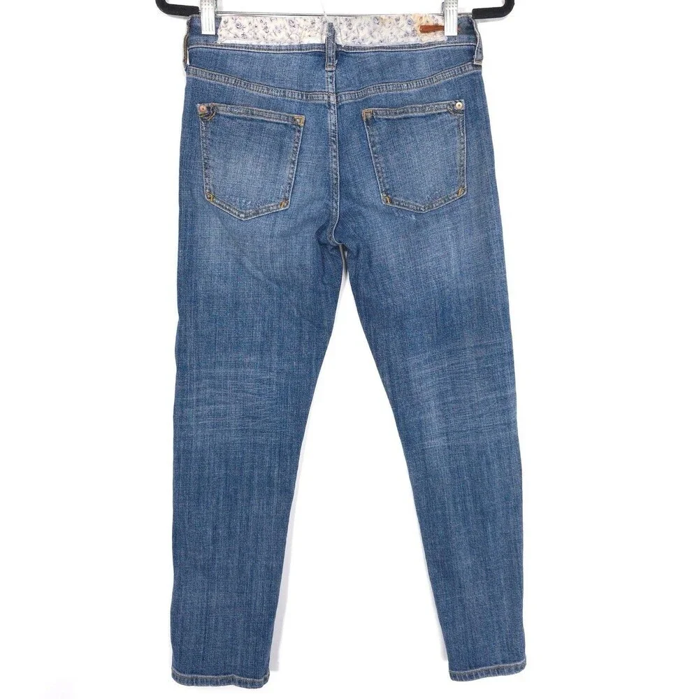 ANTHROPOLOGIE‎ PILCRO Jeans 26 Petite Patchwork Distressed Slim Boyfriend Floral